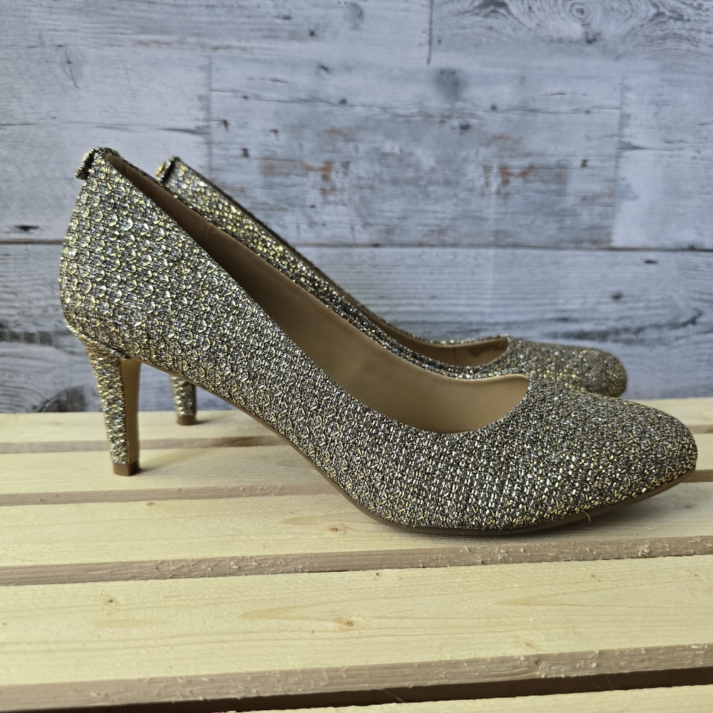 Michael Kors Jenna Flex Pump Glitter Chain Mesh Womens 10M